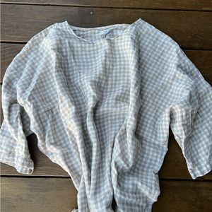 Linen shirt gingham size Large